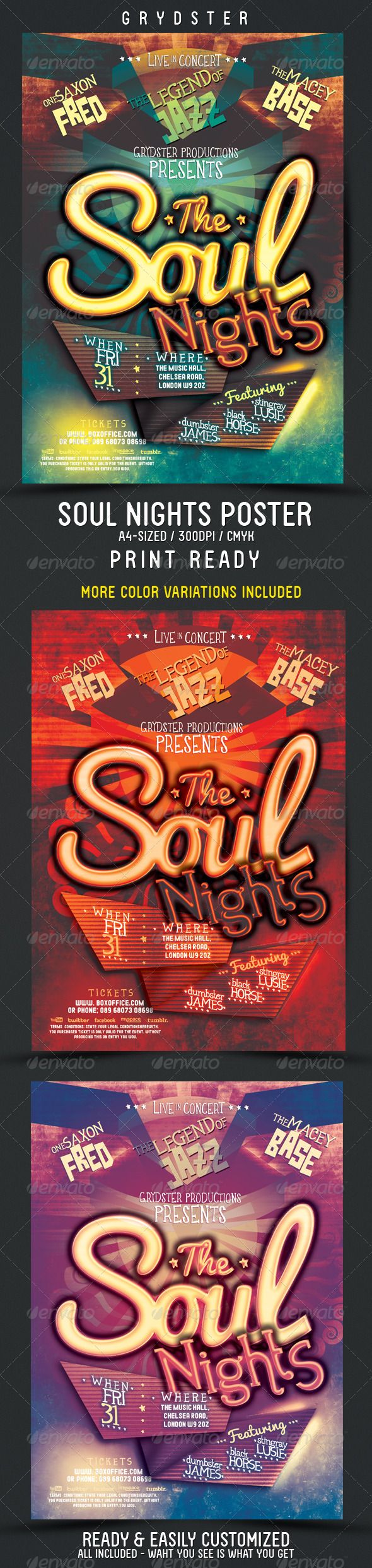 Soul Nights Flyer - Poster - Clubs & Parties Events