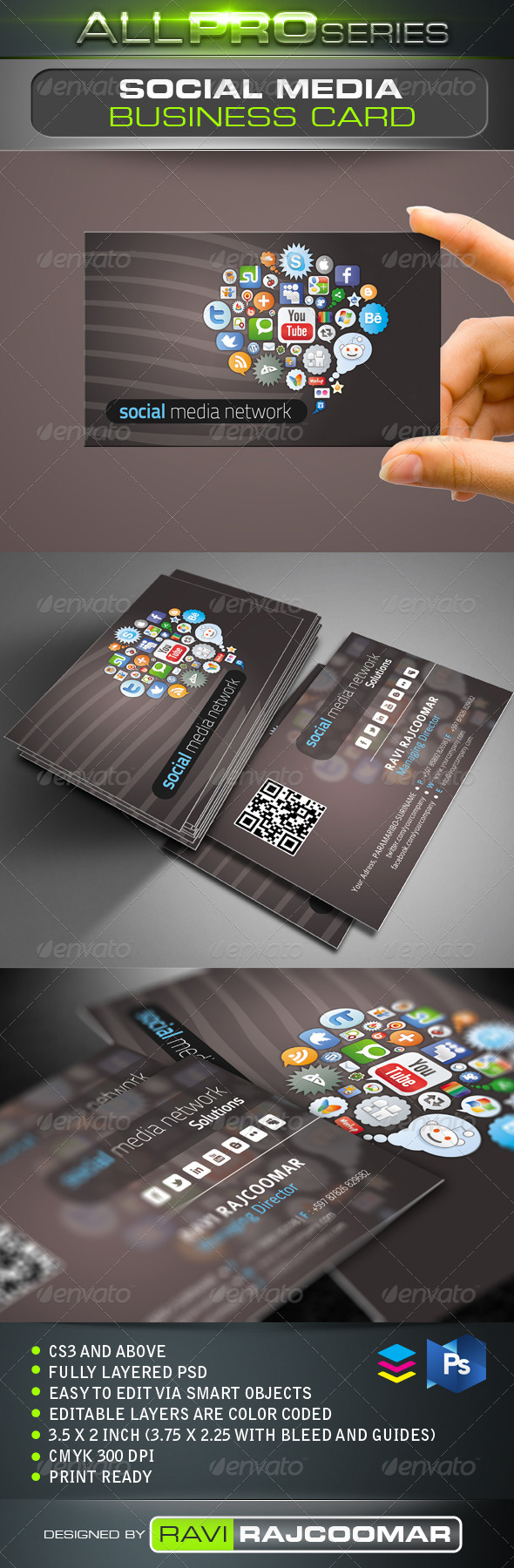 Social Media Network Business Card - Creative Business Cards