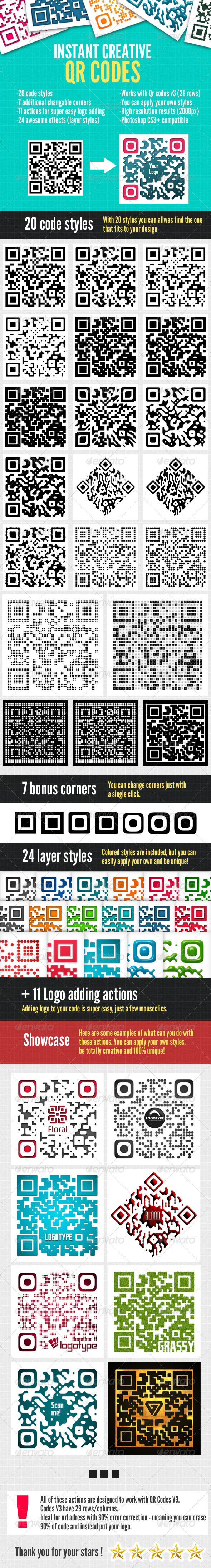 Instant QR Code Designs - Photoshop Actions - Utilities Actions