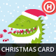 Illustrated Christmas Card with Godzilla - GraphicRiver Item for Sale