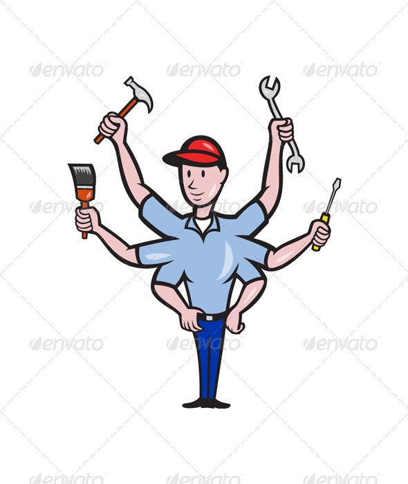 GraphicRiver Tradesman Carpenter Mechanic Plumber Cartoon 3576821 GraphicRiver Tradesman Carpenter Mechanic Plumber Cartoon 3576821