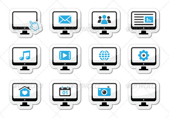 GraphicRiver Computer Screen Icons Set as Labels 3581560 GraphicRiver Computer Screen Icons Set as Labels 3581560