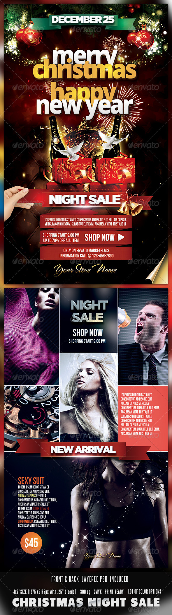 GraphicRiver Christmas Sale Night Flyer-Front & Back 3581923 GraphicRiver Christmas Sale Night Flyer-Front & Back 3581923