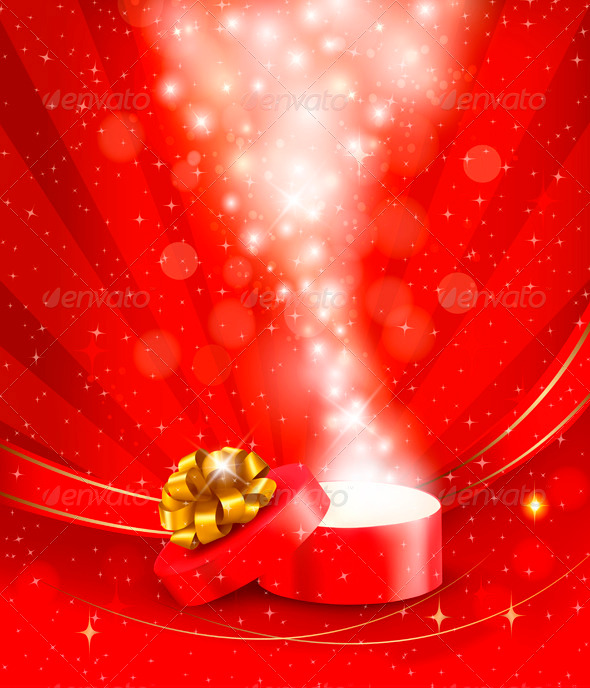 GraphicRiver Christmas Background with Open Magic Box 3583093 GraphicRiver Christmas Background with Open Magic Box 3583093