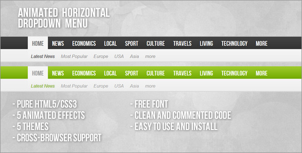 CodeCanyon Animated Horizontal Dropdown Menu 3584222 CodeCanyon Animated Horizontal Dropdown Menu 3584222