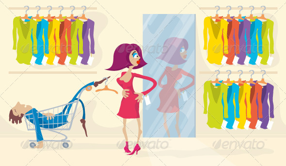 GraphicRiver Trying On Dress 3589090 GraphicRiver Trying On Dress 3589090