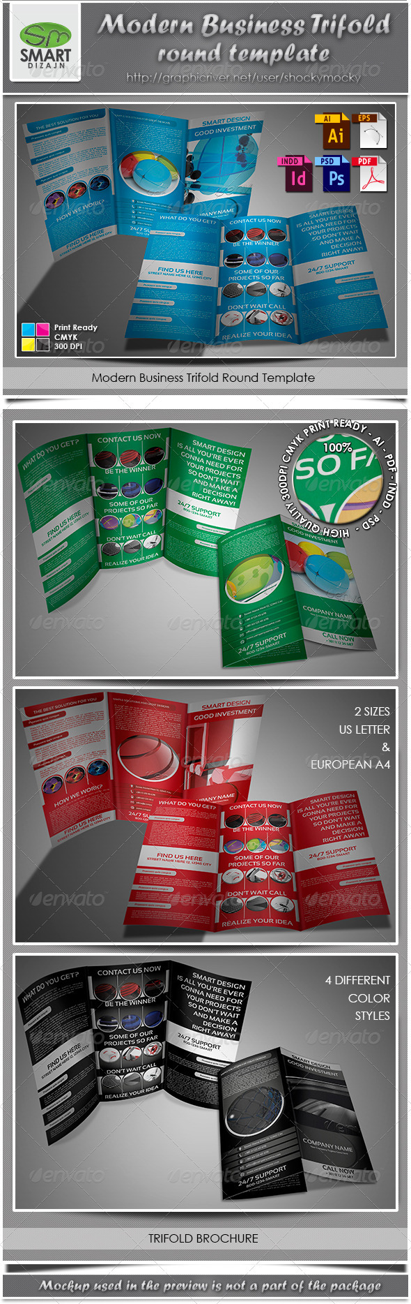 GraphicRiver Modern Business Trifold Round Template 3552638 GraphicRiver Modern Business Trifold Round Template 3552638