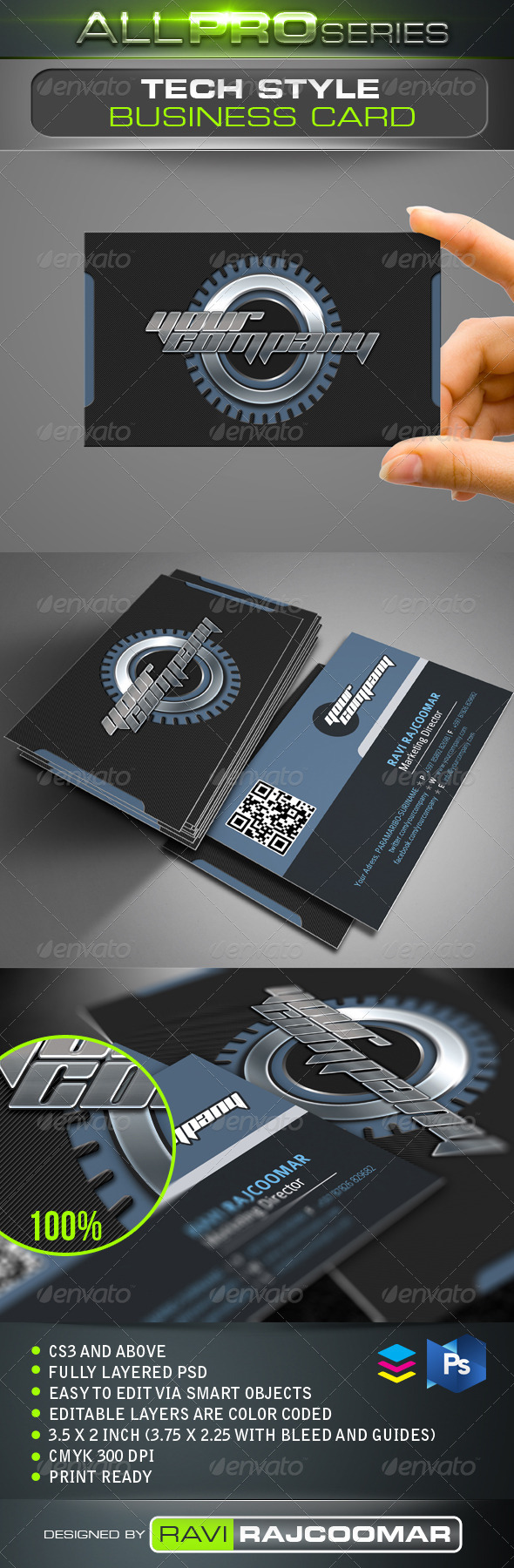 GraphicRiver Tech Style Business Card 3591632 GraphicRiver Tech Style Business Card 3591632