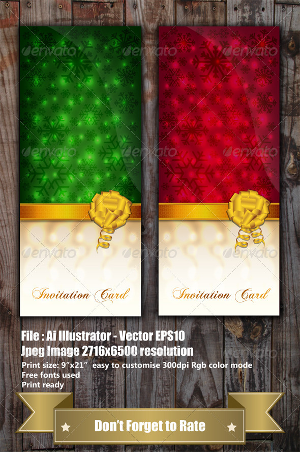GraphicRiver Green and Red Invitation Cards 3597318 GraphicRiver Green and Red Invitation Cards 3597318