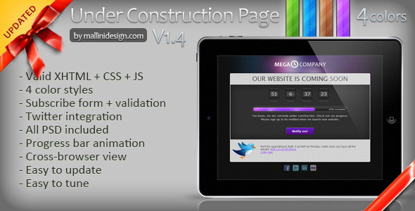 ThemeForest Under construction page Coming Soon template 149029 ThemeForest Under construction page Coming Soon template 149029