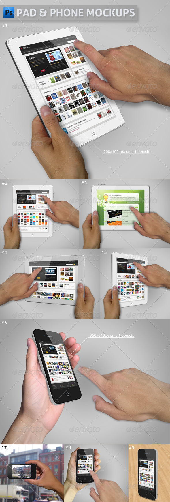 Pad and Phone Mockup Bundle - Multiple Displays