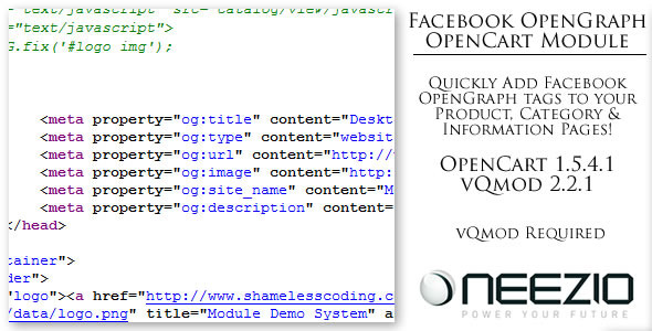 CodeCanyon Facebook OpenGraph Module for OpenCart vQmod 3604663 CodeCanyon Facebook OpenGraph Module for OpenCart vQmod 3604663
