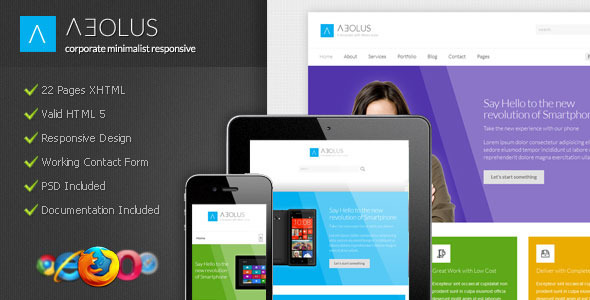 Aeolus - Corporate Minimalist Responsive - Corporate Site Templates