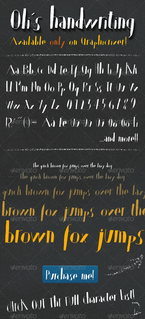 GraphicRiver Oli s Handwriting TrueType font 3606727 GraphicRiver Oli s Handwriting TrueType font 3606727