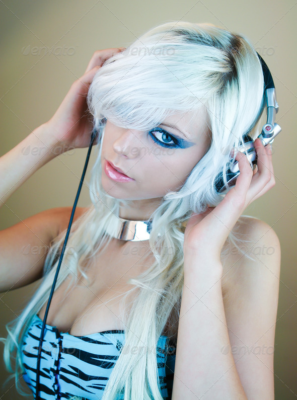 Sexy Blue Eyes DJ - Stock Photo - Images