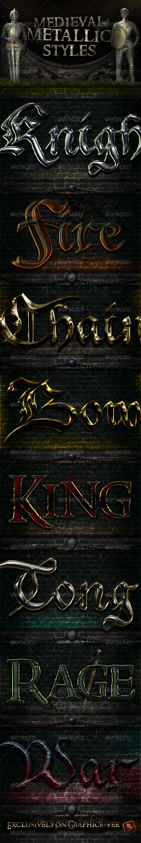Metallic Medieval Styles - Styles Photoshop
