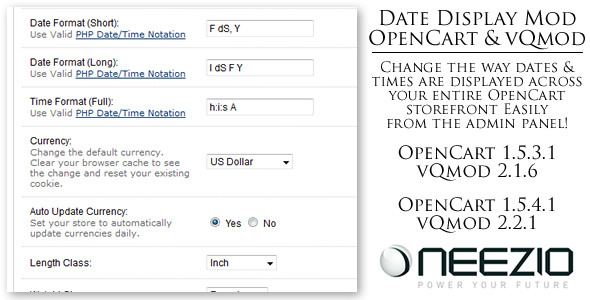 Custom Date Display Module for OpenCart (vQmod) - CodeCanyon Item for Sale