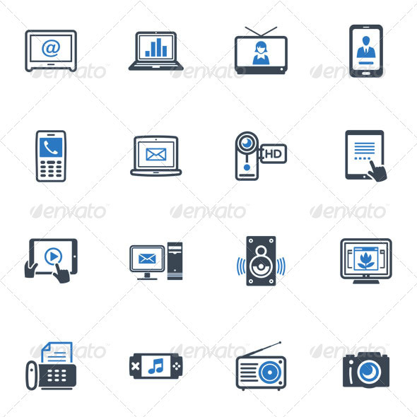 GraphicRiver Electronics Icons Blue Series 3626630 GraphicRiver Electronics Icons Blue Series 3626630