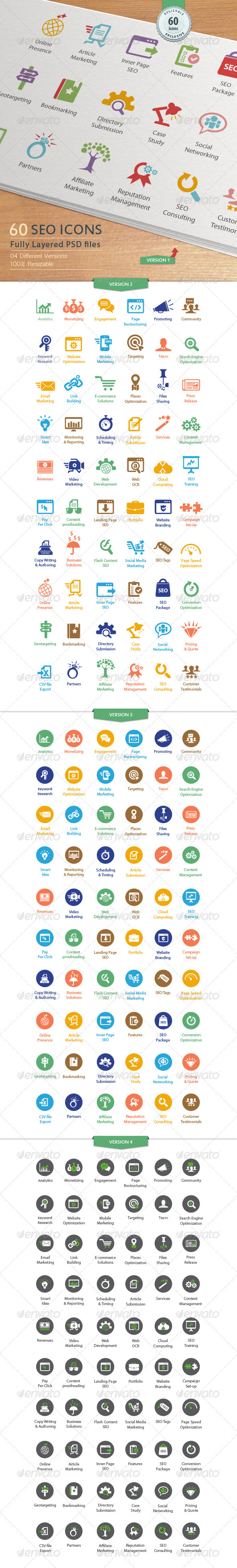 SEO Services Icons - GraphicRiver Item for Sale