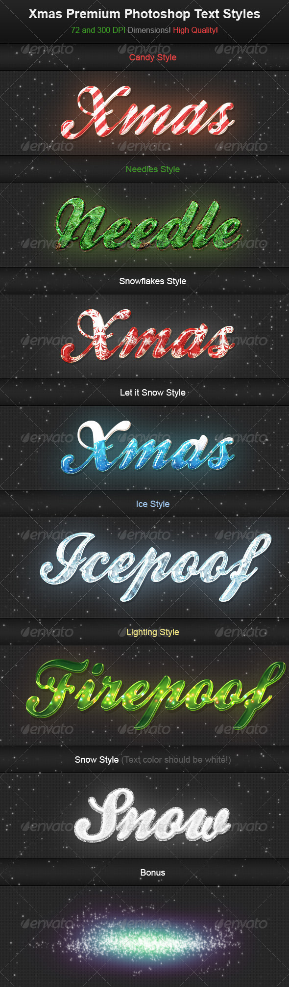 Xmas Premium Photoshop Text Styles - Text Effects Actions