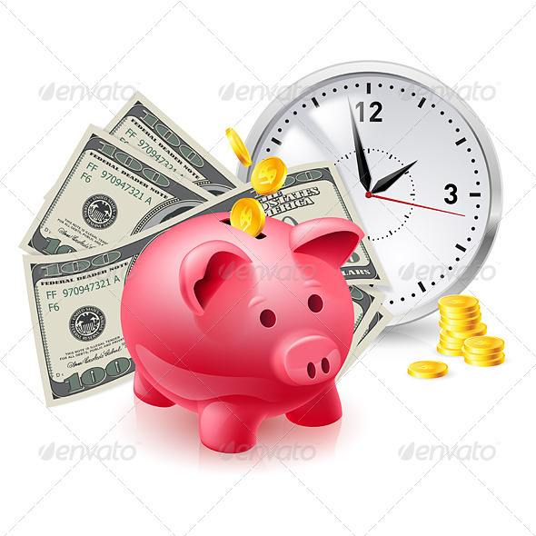 GraphicRiver Pig Moneybox and Money 3640512 GraphicRiver Pig Moneybox and Money 3640512