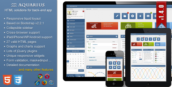 Aquarius - responsive admin panel - ThemeForest Item for Sale