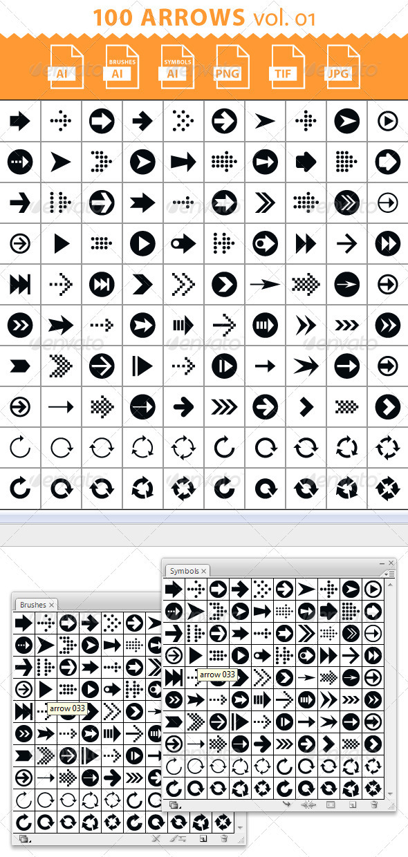 GraphicRiver 100 Arrow Set Volume 01 Brush Library 3646501 GraphicRiver 100 Arrow Set Volume 01 Brush Library 3646501