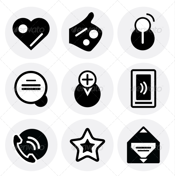 GraphicRiver Vector black social icons Icon set 3649042 GraphicRiver Vector black social icons Icon set 3649042