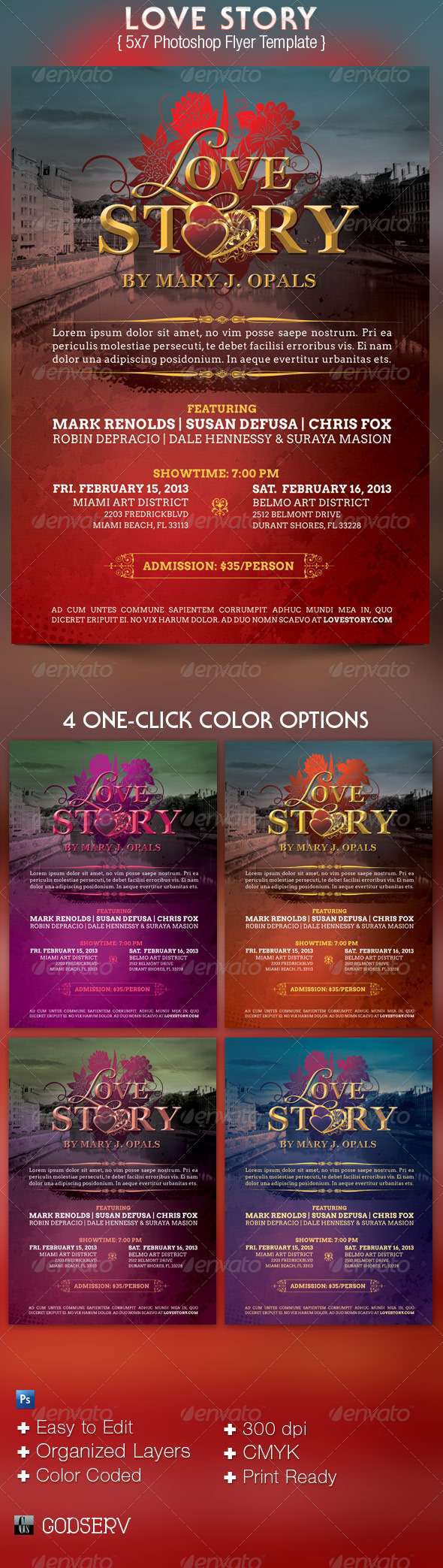 Love Story Flyer Template - Holidays Events