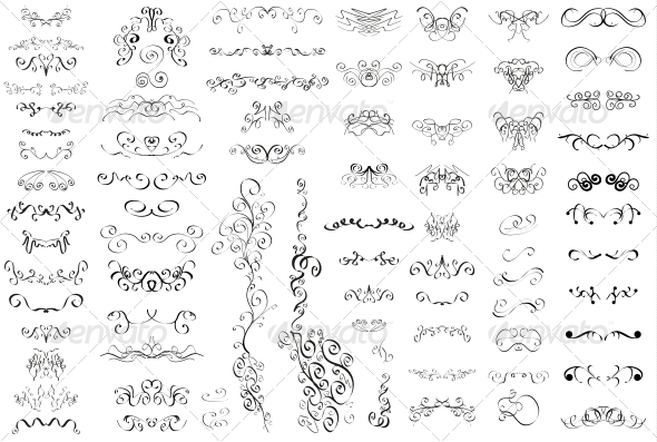 GraphicRiver Set of Vintage Retro Calligraphic Elements 3653530 GraphicRiver Set of Vintage Retro Calligraphic Elements 3653530