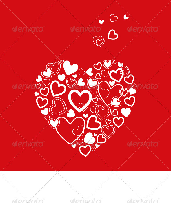 GraphicRiver Vector Red Valentine s Day Card with Hearts 3654275 GraphicRiver Vector Red Valentine s Day Card with Hearts 3654275