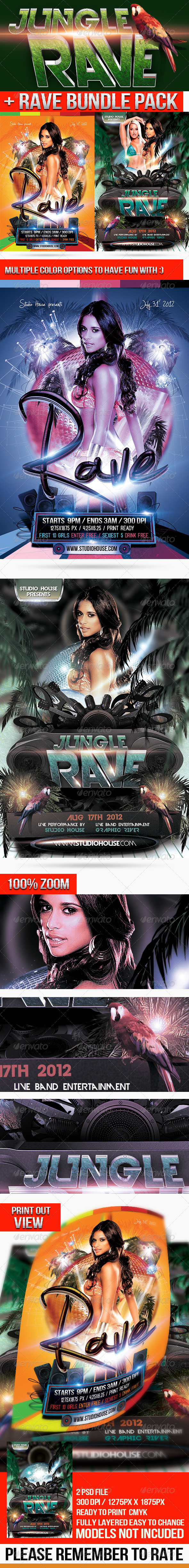 GraphicRiver Rave Ultra Party flyer bundle 3654384 GraphicRiver Rave Ultra Party flyer bundle 3654384