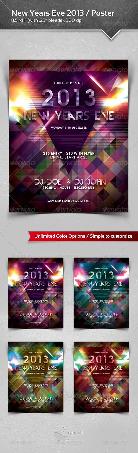 New Years Eve 2013 Poster - Flyers Print Templates