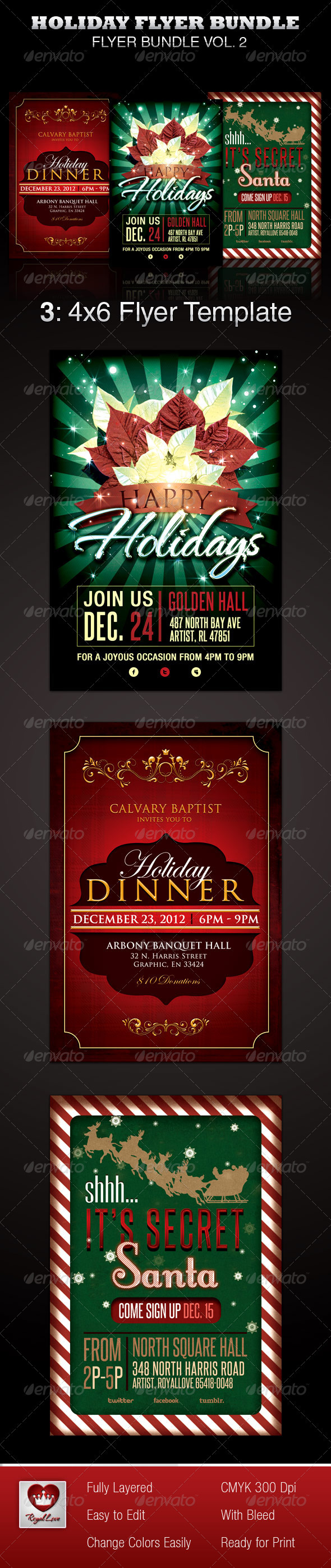 Holiday Flyer Template Bundle - Holidays Events