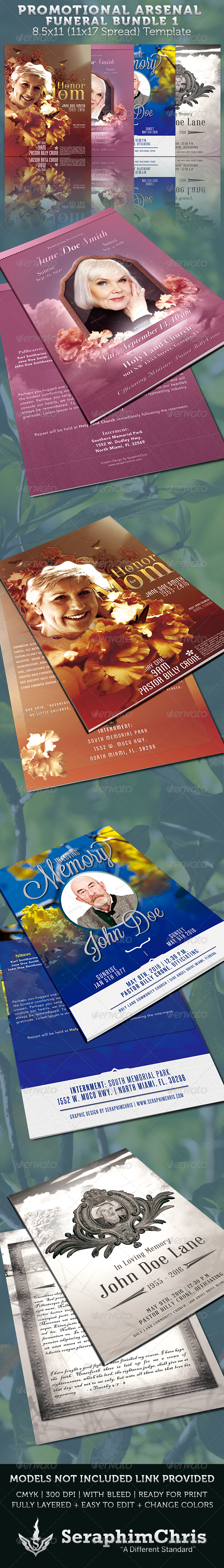 GraphicRiver Promotional Arsenal Funeral Program Bundle 1 3656457 GraphicRiver Promotional Arsenal Funeral Program Bundle 1 3656457