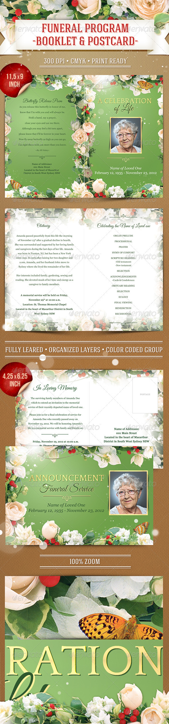 GraphicRiver Funeral Program Template Booklet & Postcard 3656880 GraphicRiver Funeral Program Template Booklet & Postcard 3656880