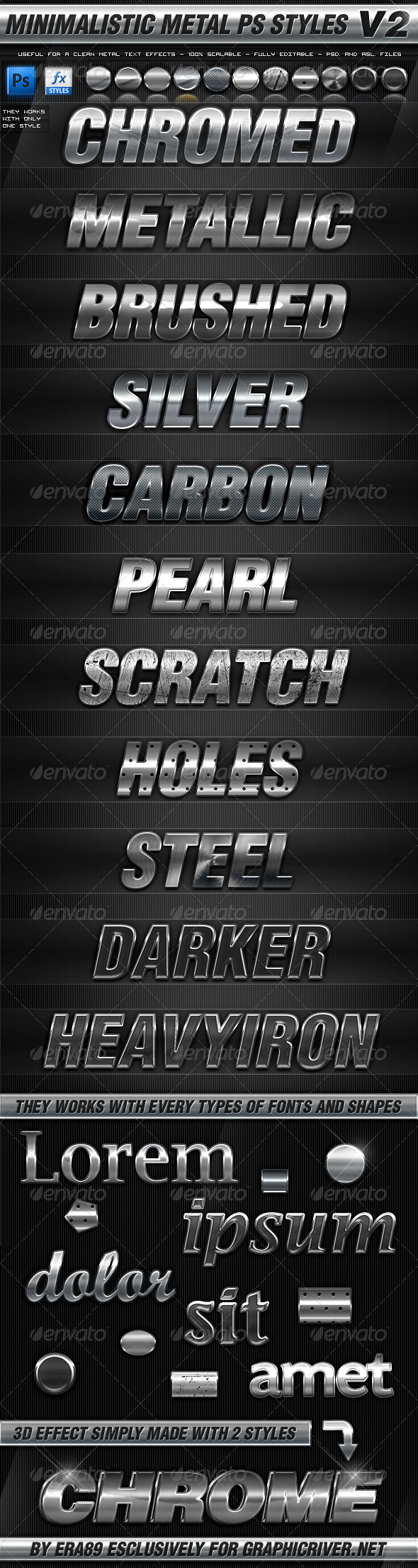 Minimalistic Metal Styles V2 - Text Effects Styles