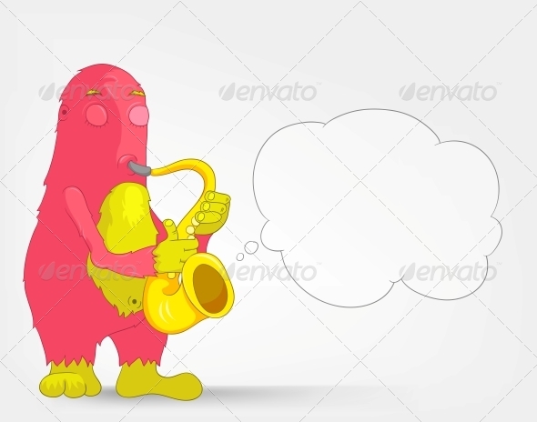 GraphicRiver Funny Monster Saxophonist 3661062 GraphicRiver Funny Monster Saxophonist 3661062