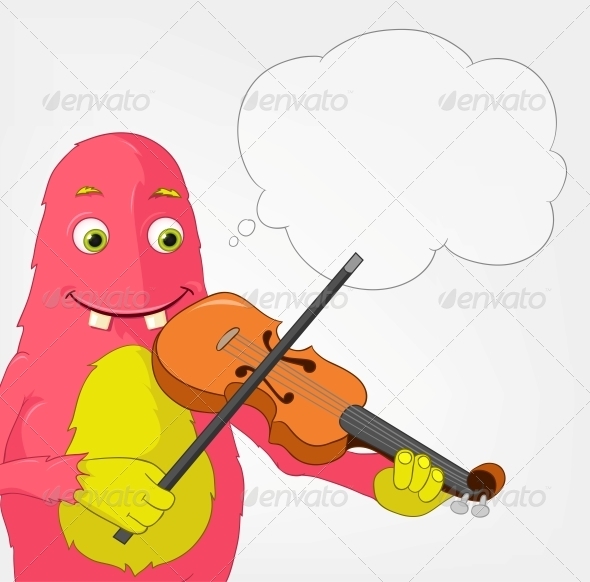 GraphicRiver Funny Monster Violinist 3661071 GraphicRiver Funny Monster Violinist 3661071