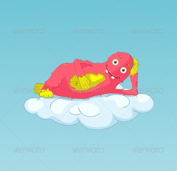 GraphicRiver Funny Monster on Cloud 3661396 GraphicRiver Funny Monster on Cloud 3661396