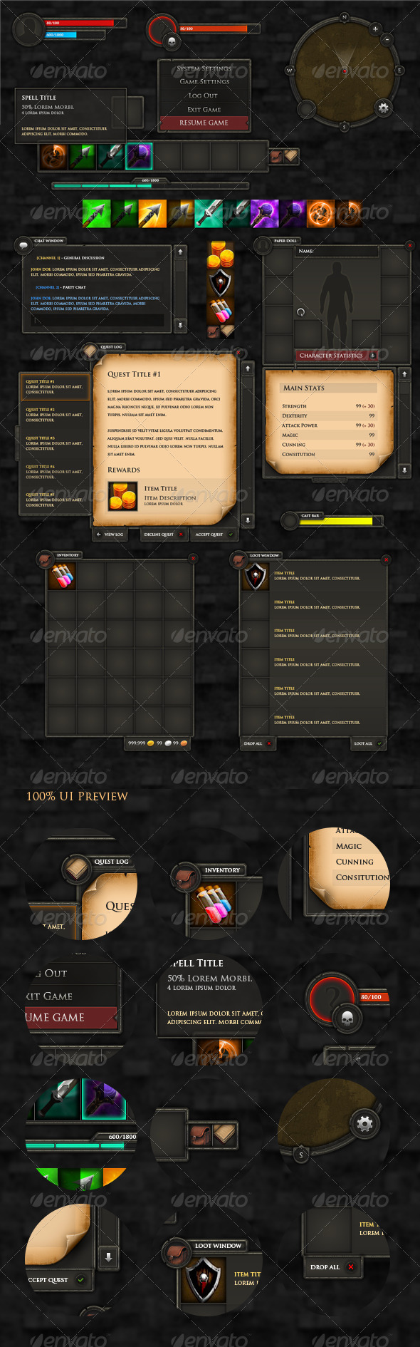 GraphicRiver RPG User Interface 3525764 GraphicRiver RPG User Interface 3525764