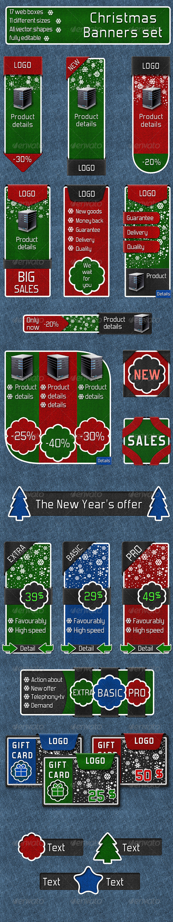 GraphicRiver Chirstmas Banners Set 3629456 GraphicRiver Chirstmas Banners Set 3629456