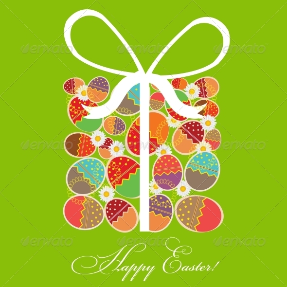 GraphicRiver Easter Card Template Gift Box from Eggs 3670801 GraphicRiver Easter Card Template Gift Box from Eggs 3670801