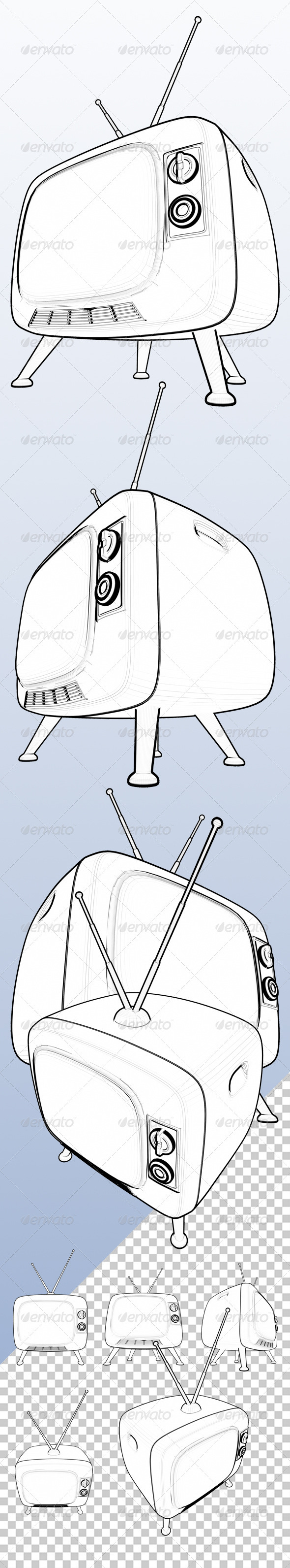 GraphicRiver Contour Line Render of Classic TV 3677368 GraphicRiver Contour Line Render of Classic TV 3677368