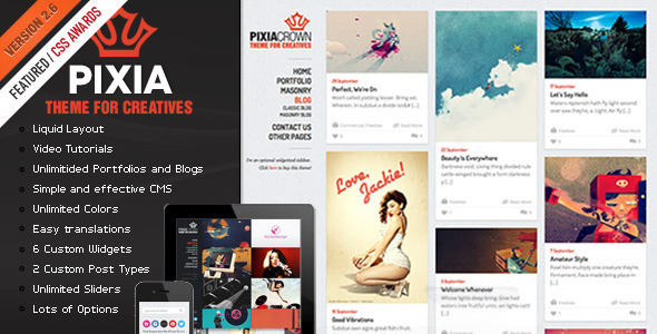 ThemeForest Pixia Wordpress Theme 3176317 ThemeForest Pixia Wordpress Theme 3176317
