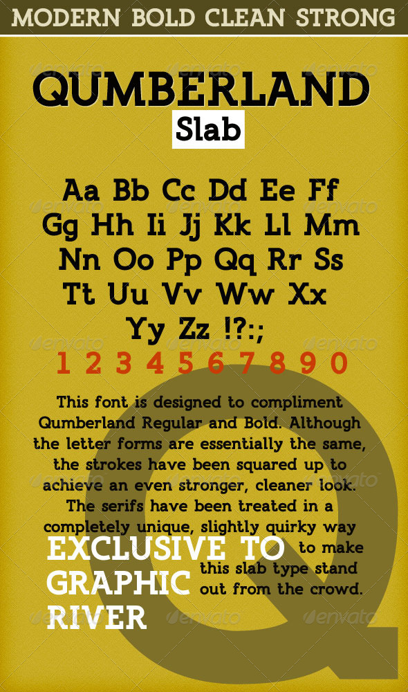 Qumberland Slab - Clean Strong Bold Font - Serif Fonts
