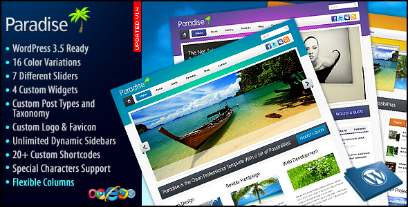 ThemeForest Paradise Premium WP Theme 155505 ThemeForest Paradise Premium WP Theme 155505