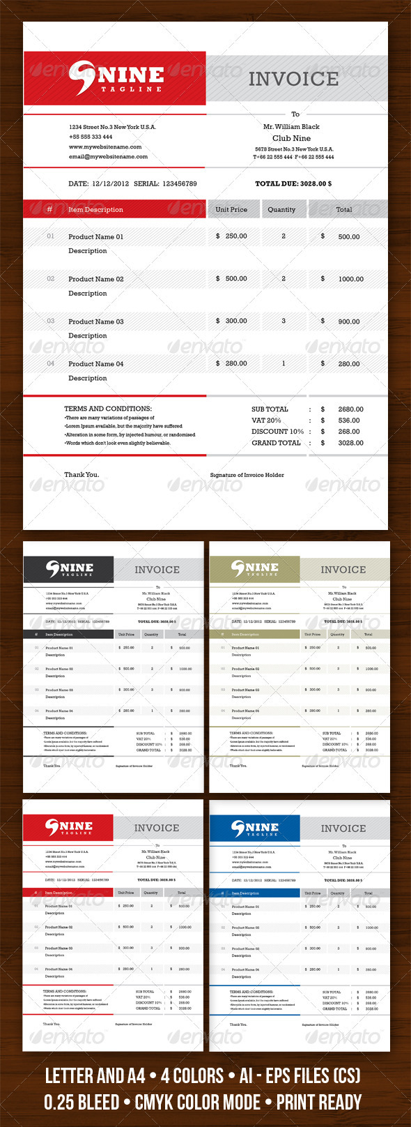 GraphicRiver Invodern Invoice 3687091 GraphicRiver Invodern Invoice 3687091