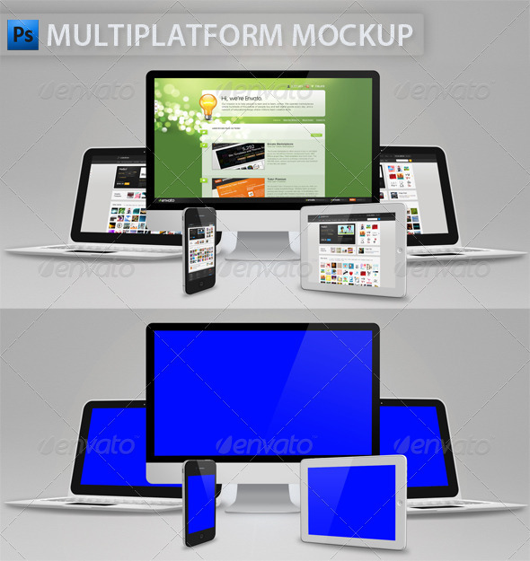 Multiplatform Mockup - Multiple Displays