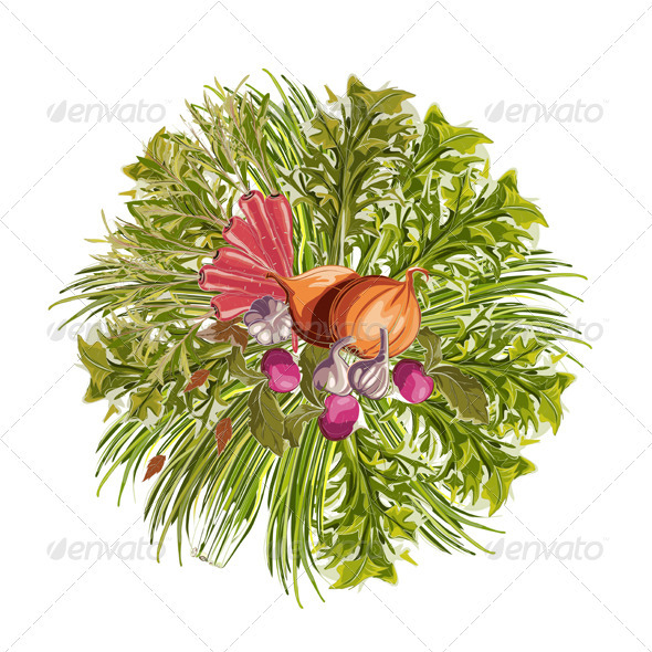 GraphicRiver Vegetables Decorative Circle 3691060 GraphicRiver Vegetables Decorative Circle 3691060